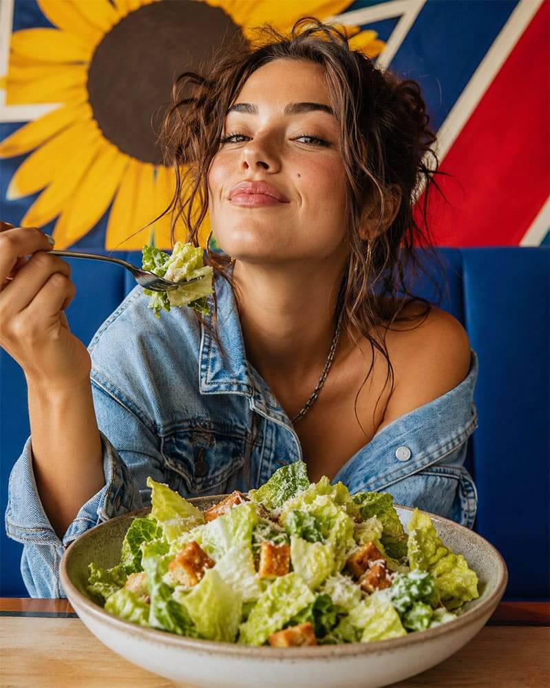 Ensalada Caesar con Kansas Caesar Dressing